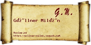 Göllner Milán névjegykártya